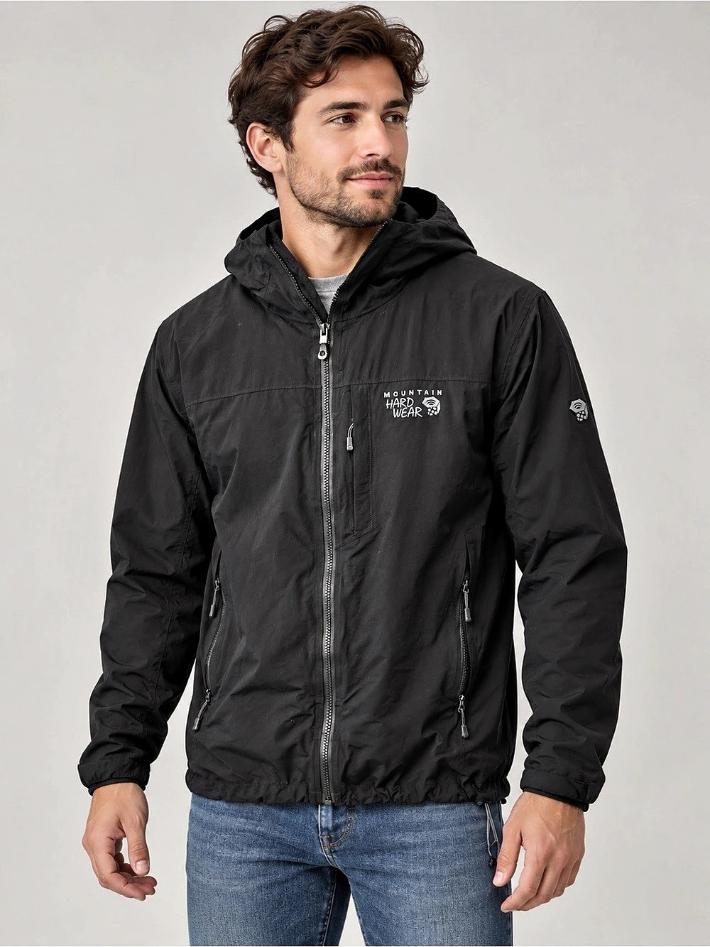 Mountain Hardwear Kor Preshell Hoody Men's Black Hooded Jacket Size M/L